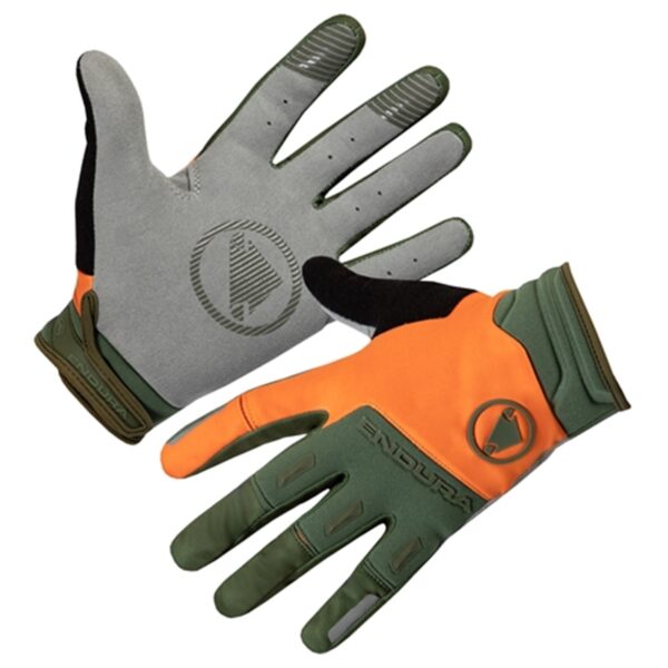 Endura rukavice Singletrack Windproof Green/Orange