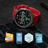 Sat Amazfit Active 2 NFC (Round) Black Leather + RED Silicon - Slika 2