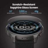 Sat Amazfit BALANCE 2 NFC,Black Leather/RED Silicon - Slika 4