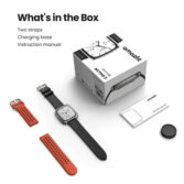 Sat Amazfit Active 2 (Square) NFC,Black Leather/RED Silicon - Slika 4