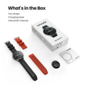 Sat Amazfit BALANCE 2 NFC,Black Leather/RED Silicon - Slika 3