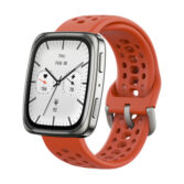 Sat Amazfit Active 2 (Square) NFC,Black Leather/RED Silicon - Slika 3